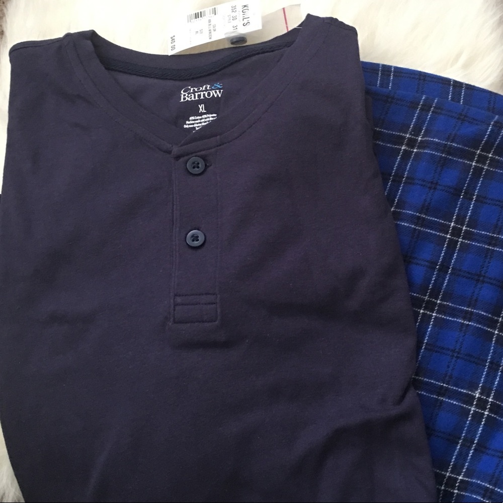 Men's Croft & Barrow Plaid Flannel Sleep Pants Set - Picture 2 of 4